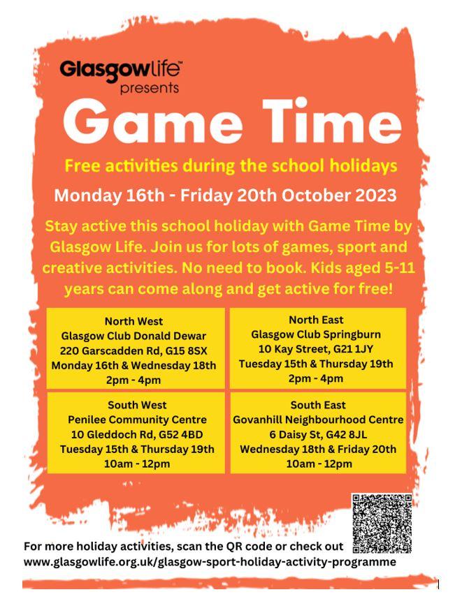 Glasgow Life-Game Time Flyer